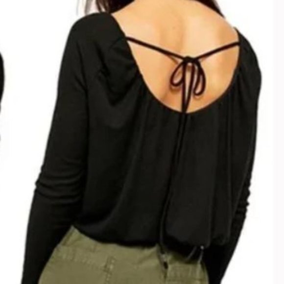 We the Free Bondi Blouson Thermal Black Top - Picture 3 of 8